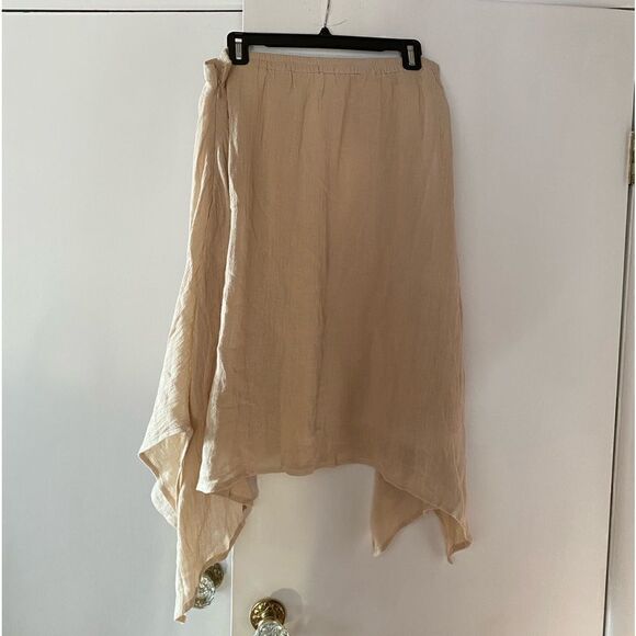 SOFT SURROUNDINGS Asymmetrical Beige Skirt Women’s Size Medium - Picture 2 of 6